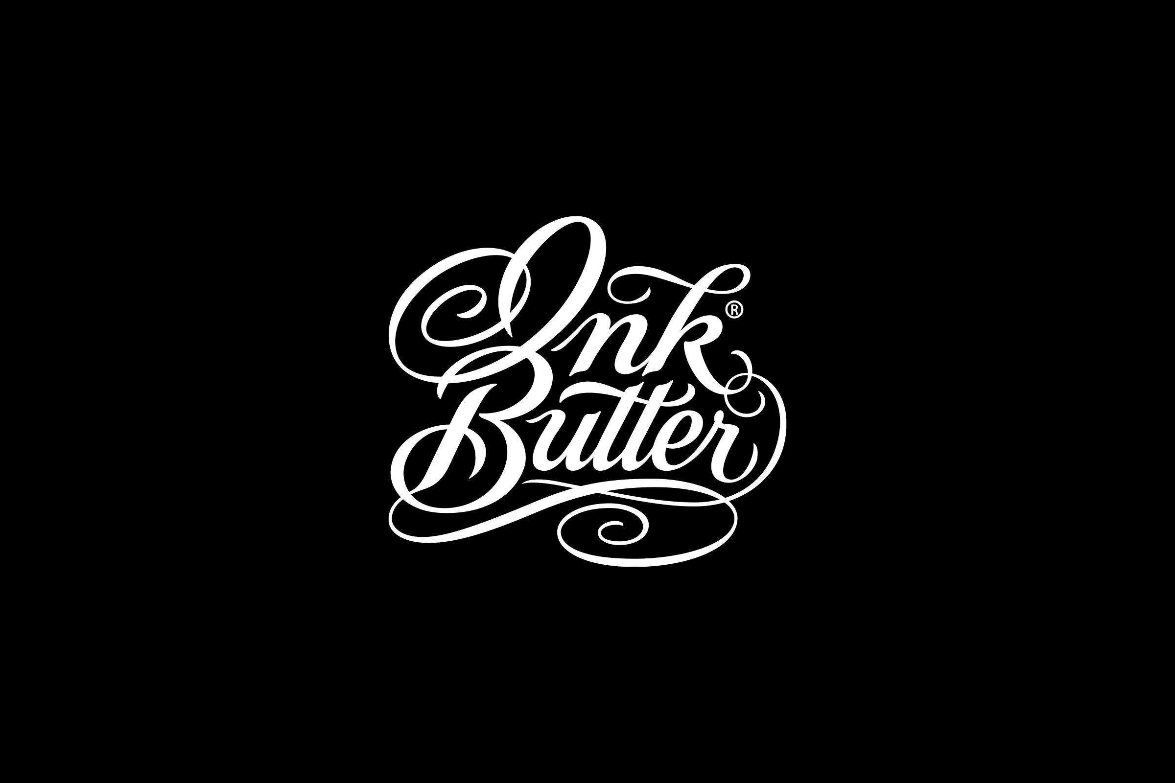 Ink Butter script logo in white on black